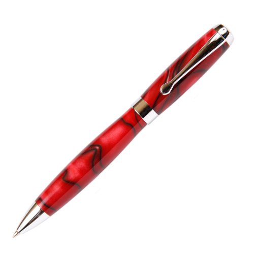 Marbleized Red  Black Promotional Ball Point Pen