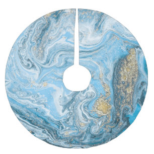 Marbleized swirls: natural luxury art. brushed polyester tree skirt