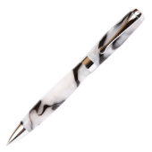 Marbleized White & Black Promotional Ball Point (Front)