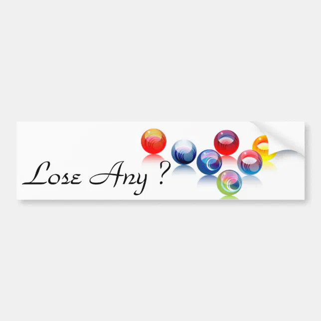 Lost Marbles Sticker Marbles Bumper Sticker | Zazzle
