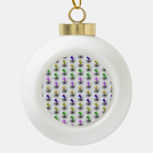 Marbles ZigZag Pattern Ceramic Ball Christmas Ornament