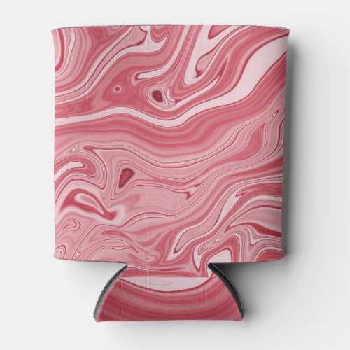 Marbling Art Red Abstract Elegance Can Cooler