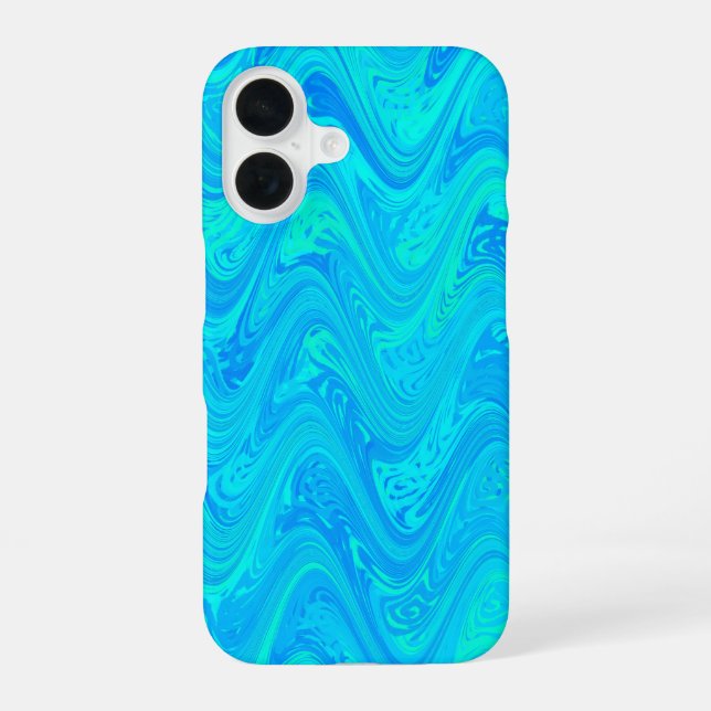 Marbling Blue Green Pattern Iphone Case (Back)