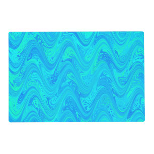 Marbling Blue Green Pattern Laminated Placemat