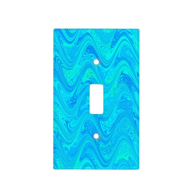 Marbling Blue Green Pattern Light Switch Cover (Front)