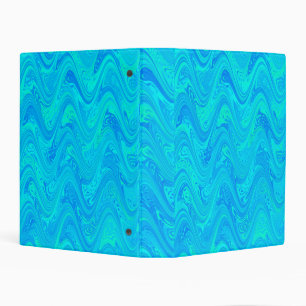 Marbling Blue Green Pattern Mini Binder