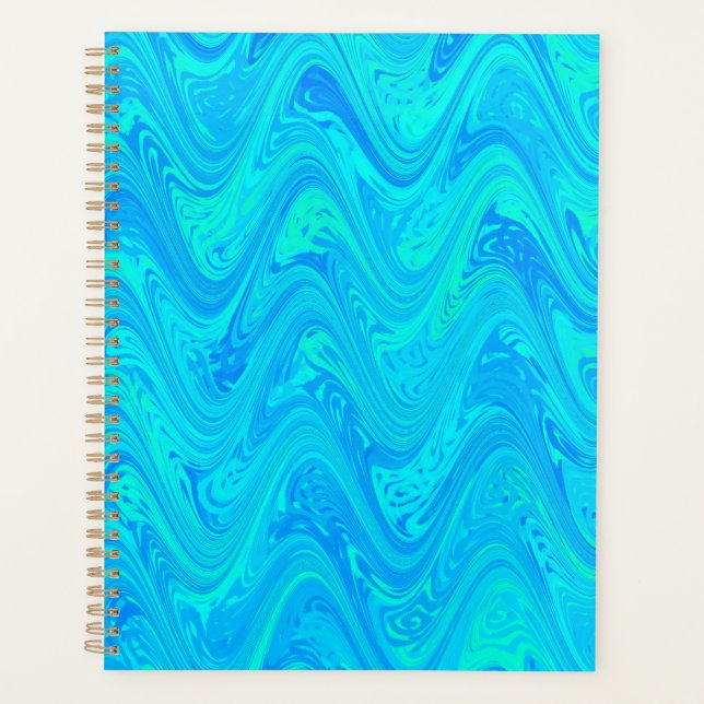 Marbling Blue Green Pattern Planner (Front)