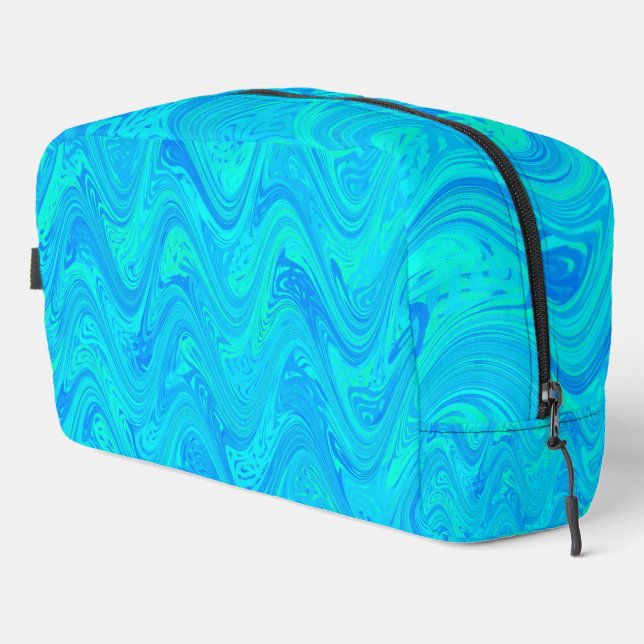 Marbling Blue Green Pattern Toiletry Bag (Right Corner)