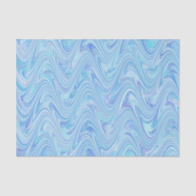 Marbling Blue Purple Pattern Tissue Paper (Front)