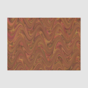 Marbling Brown Orange Green Pattern Tissue Paper