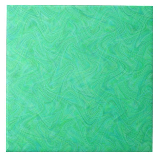 Marbling Green Blue Pattern Ceramic Tile (Front)
