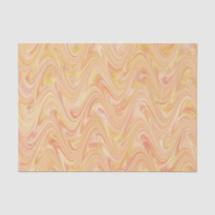 Marbling Orange Yellow Pattern Tissue Paper