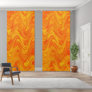 Marbling Orange Yellow Red Pattern Blackout Curtains