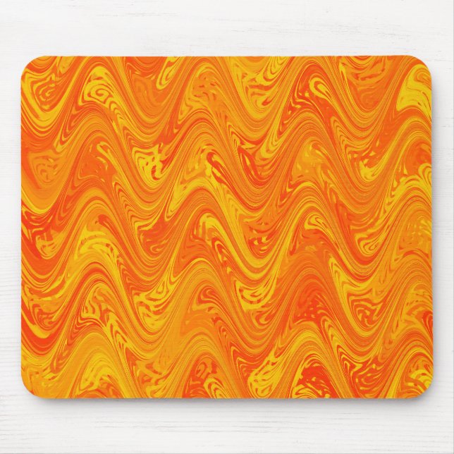 Marbling Orange Yellow Red Pattern Mouse Pad (Front)