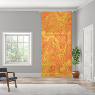 Marbling Orange Yellow Red Pattern Sheer Curtains
