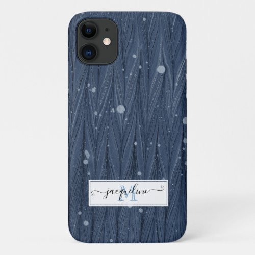 Marbling Pattern Navy Blue Simple Modern Elegant iPhone 11 Case