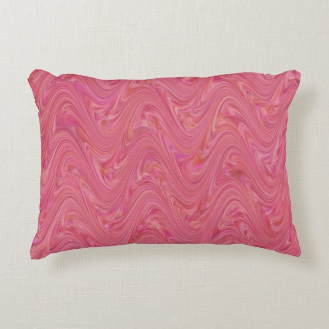 Marbling Pink Pattern Accent Pillow (Front)