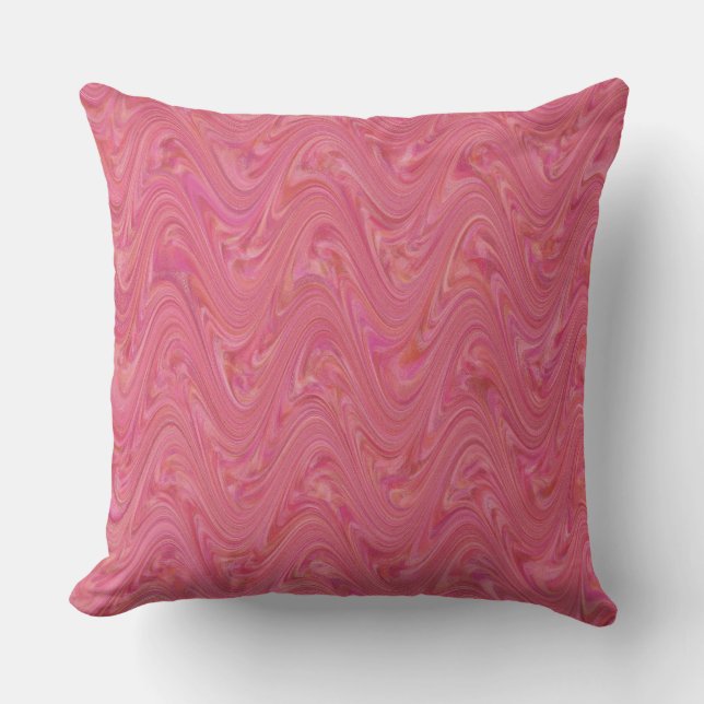 Marbling Pink Pattern Throw Pillow (Front)