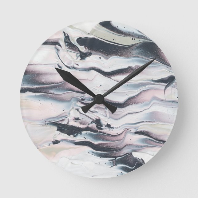 Marbling V Crop Round Clock (Front)