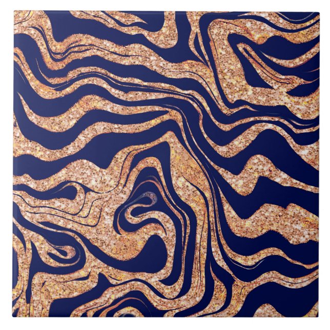 Marbly Purple & Blush Pink Glitter Cute Girly Glam Ceramic Tile (Front)