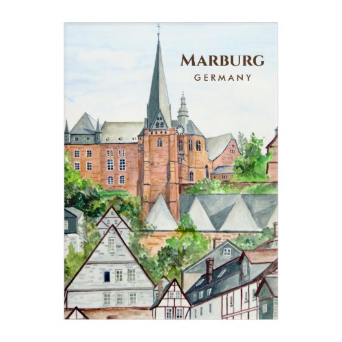 Marburg Altstadt Germany Townscape Painting Acrylic Print
