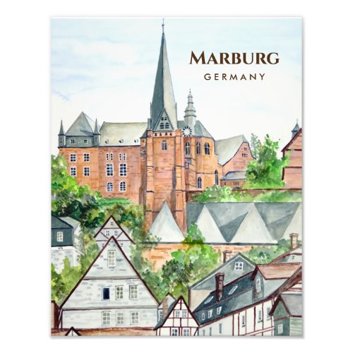 Marburg Altstadt Germany Townscape Painting Photo Print