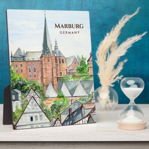 Marburg Altstadt Germany Townscape Painting Plaque