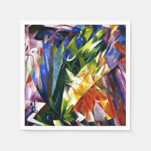 Marc - Birds, colorful fine art painting Napkins