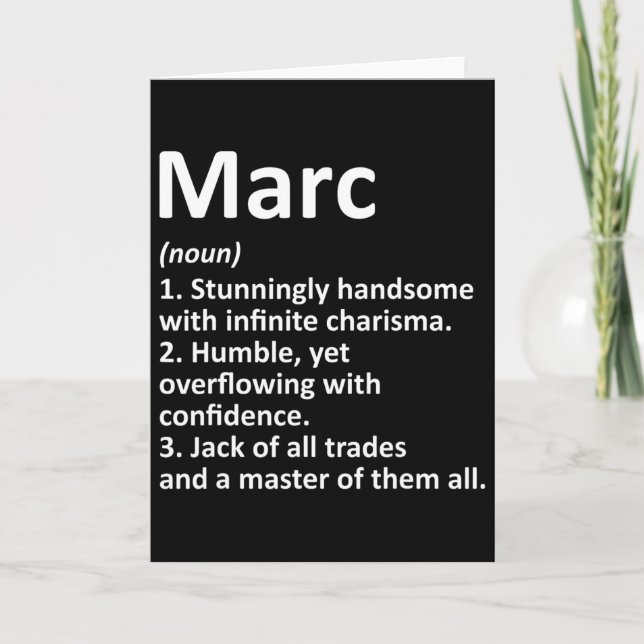 Marc Definition Personalized Name Funny Birthday G Card (Front)