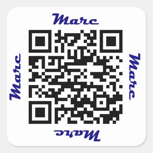 Marc QR Code Personalized NAME Sticker (Front)