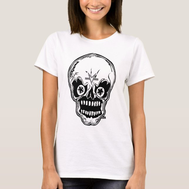 Marc Vachon Womens Mr Bones Head Burnout Tee (Front)