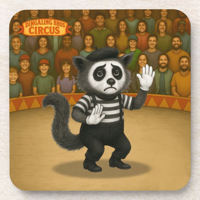 Marcel, civet mime beverage coaster (Front)