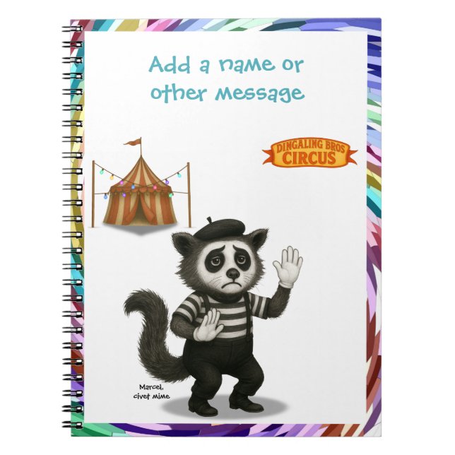 Marcel, civet mime notebook (Front)