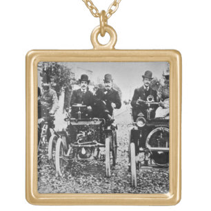 Marcel (d.1903) and Louis (1877-1944) Renault driv Gold Plated Necklace