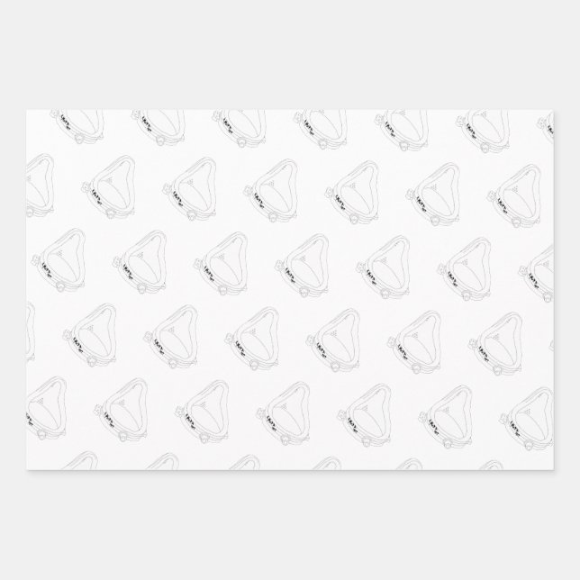Marcel Duchamp's Fountain R.Mutt 1917 Wrapping Paper Sheets (Front)