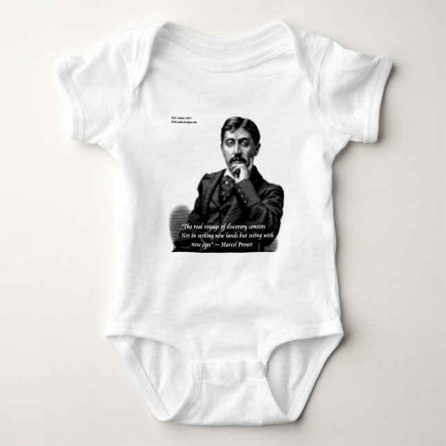 Marcel Proust & Famous Quote Baby Bodysuit (Front)