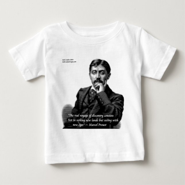 Marcel Proust & Famous Quote Baby T-Shirt (Front)