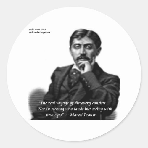 Marcel Proust  Famous Quote Classic Round Sticker
