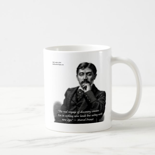 Marcel Proust & Famous Quote Coffee Mug (Right)