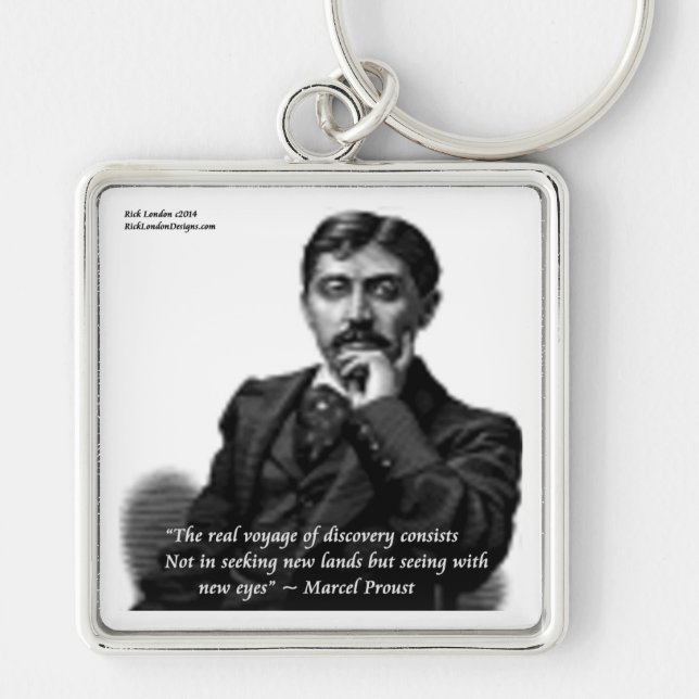 Marcel Proust & Famous Quote Keychain (Front)
