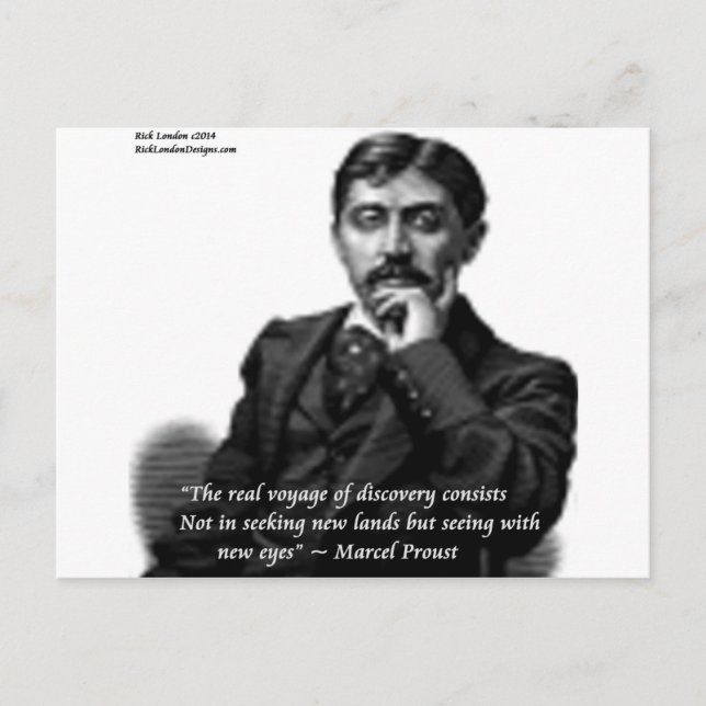 Marcel Proust & Famous Quote Postcard (Front)
