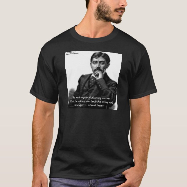 Marcel Proust & Famous Quote T-Shirt (Front)