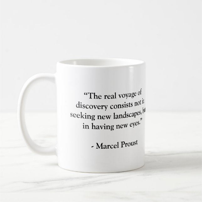 Marcel Proust Famous Travel Quote Coffee Mug (Left)