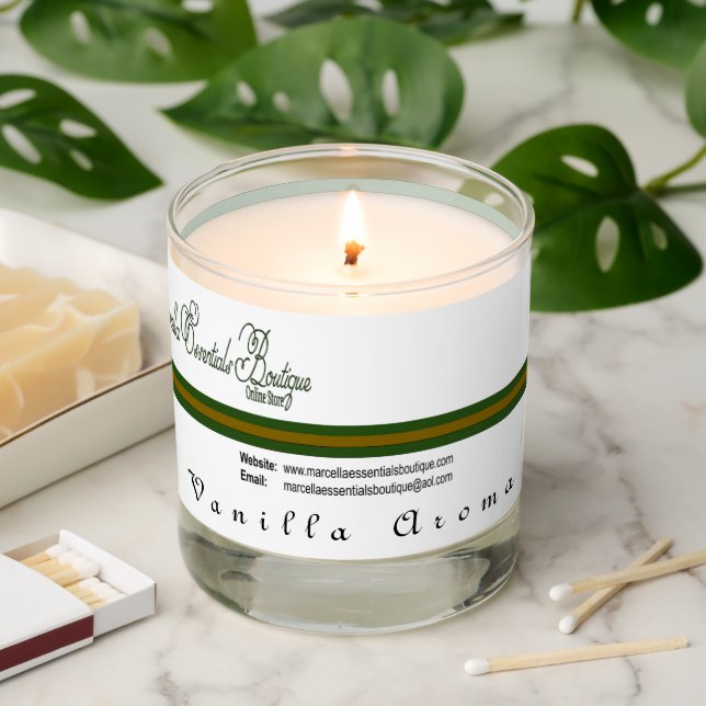 Marcella Essentials Boutique Logo Scented Candle (Lit)