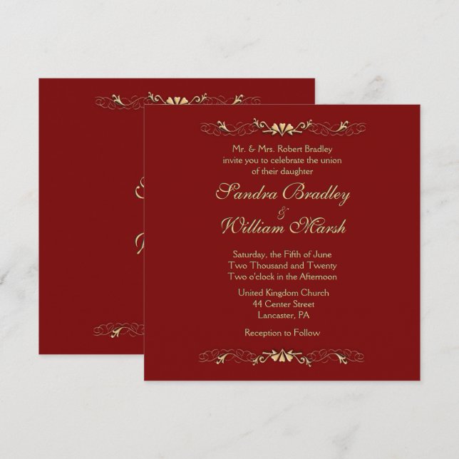 Marcella  Wedding Invitation (Front/Back)