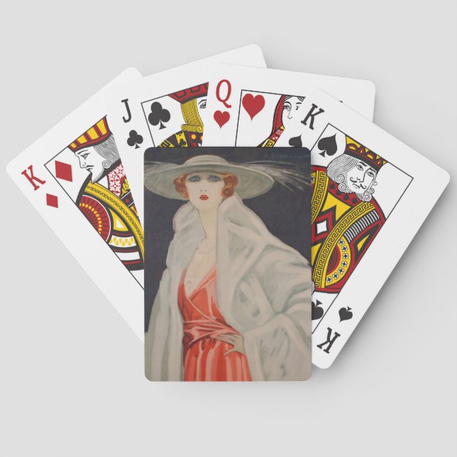 Marcello Dudovich Actress Elena Maskowska Poker Cards (Back)