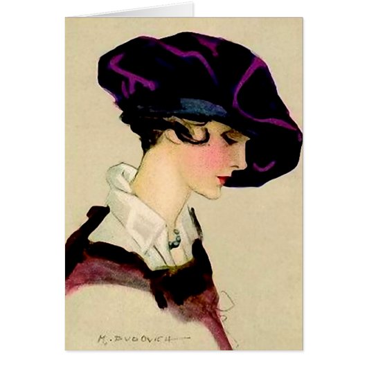 Marcello Dudovich Illustration “Girl In Purple Hat (Front)
