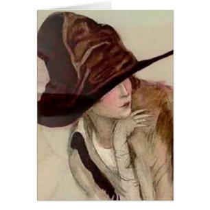 Marcello Dudovich Young Girls in Hats Illustration Cards