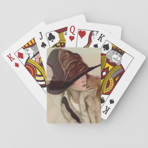 Marcello Dudovich Young Girls in Hats Illustration Poker Cards