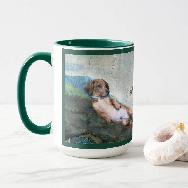 Marcello the creation of dog 15 oz Art Mug (With Donut)